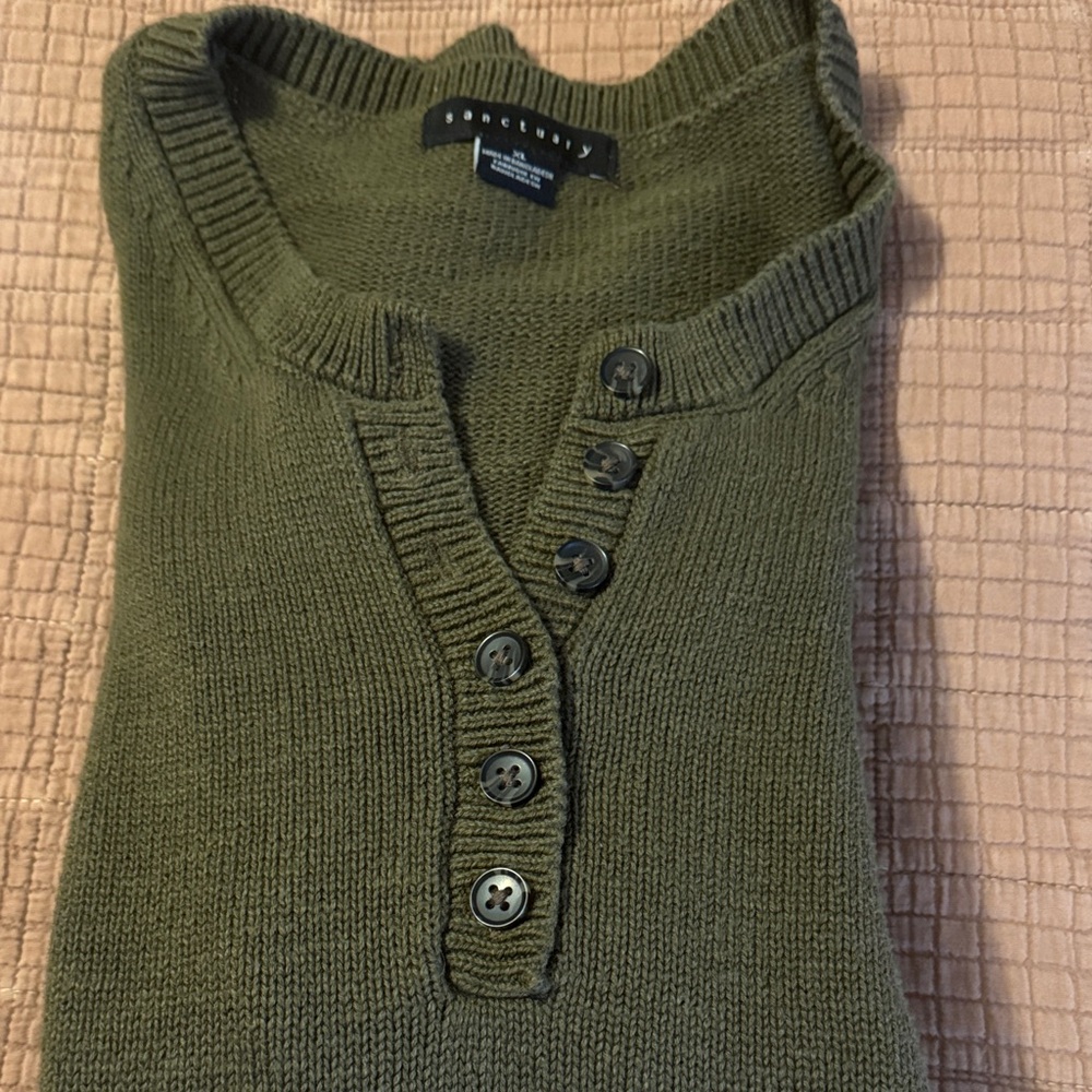 Sanctuary Women's Sweater in Dark Olive Green